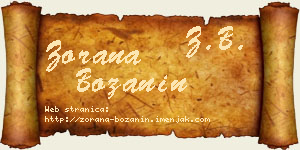 Zorana Božanin vizit kartica